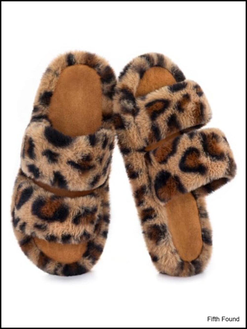 RockDove Faux Fur Open Toe Slippers Memory Foam Arch Support Washable